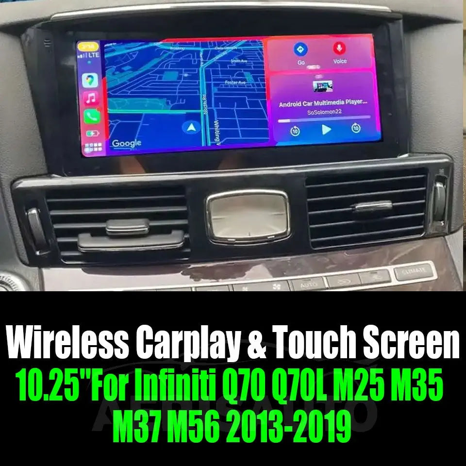 10.25''For Infiniti Q70 Q70L M25 M35 M37 M56 2013-2019 Android 13 AERISAUTO for Apple Android screen and Android Auto Aerisauto