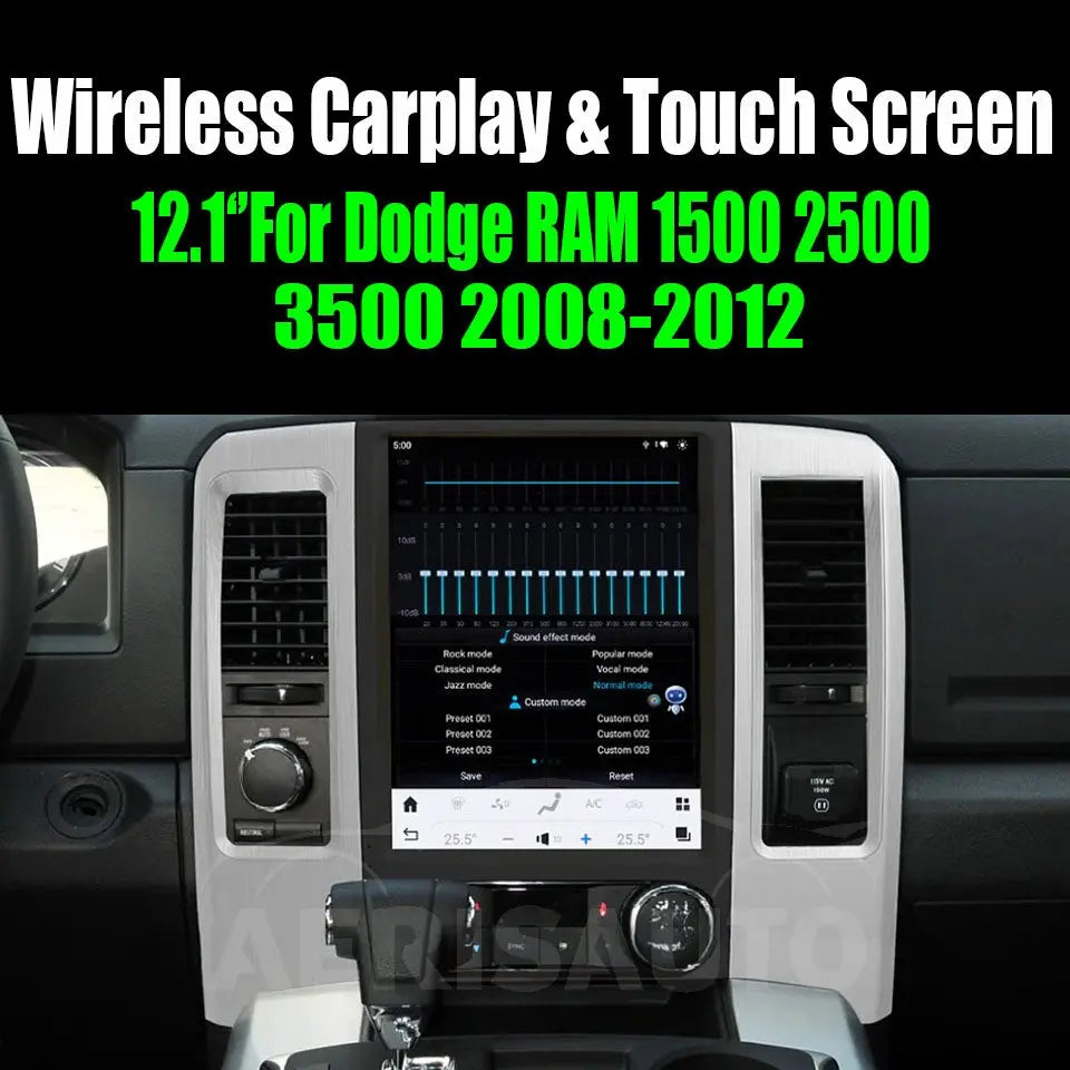12.1"For Dodge RAM 1500 2500 3500 2008-2012 Tesla Style Car Radio AERISAUTO for Apple Android screen and Android Auto Aerisauto