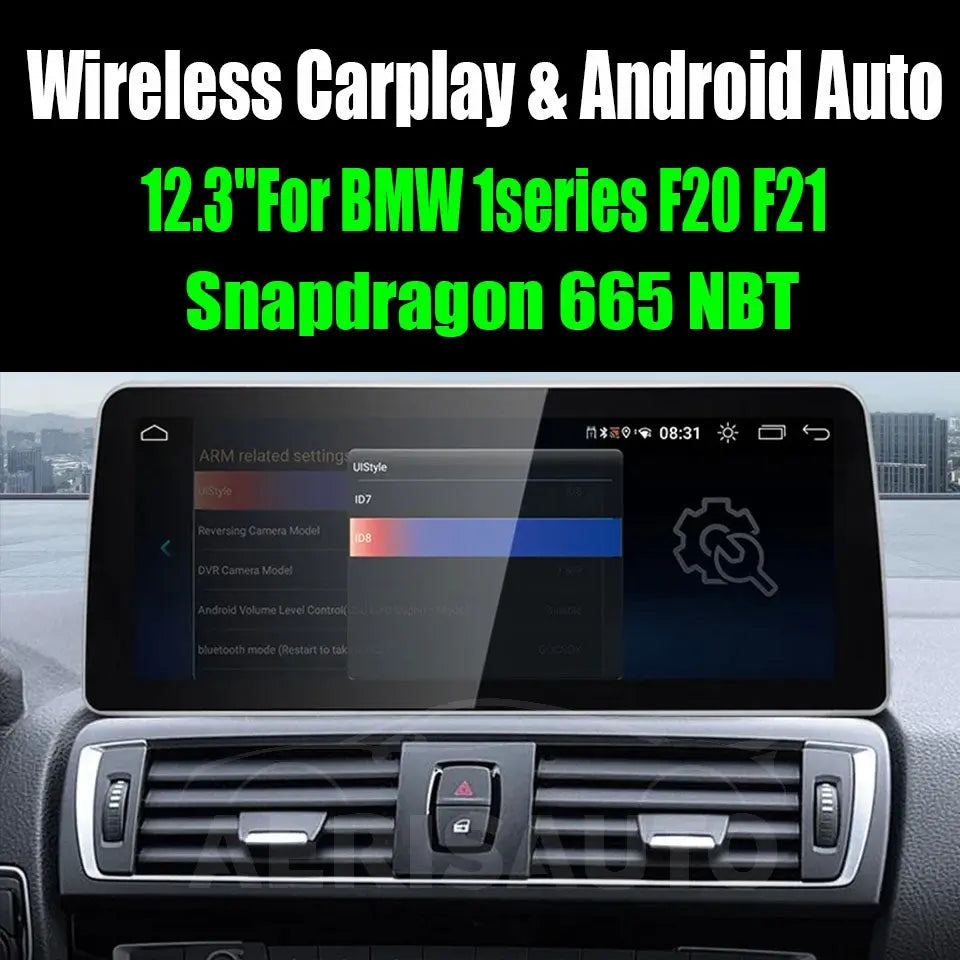 12.3''For BMW 1series F20 F21 Snapdragon 665 NBT AERISAUTO for Apple Android screen and Android Auto Aerisauto