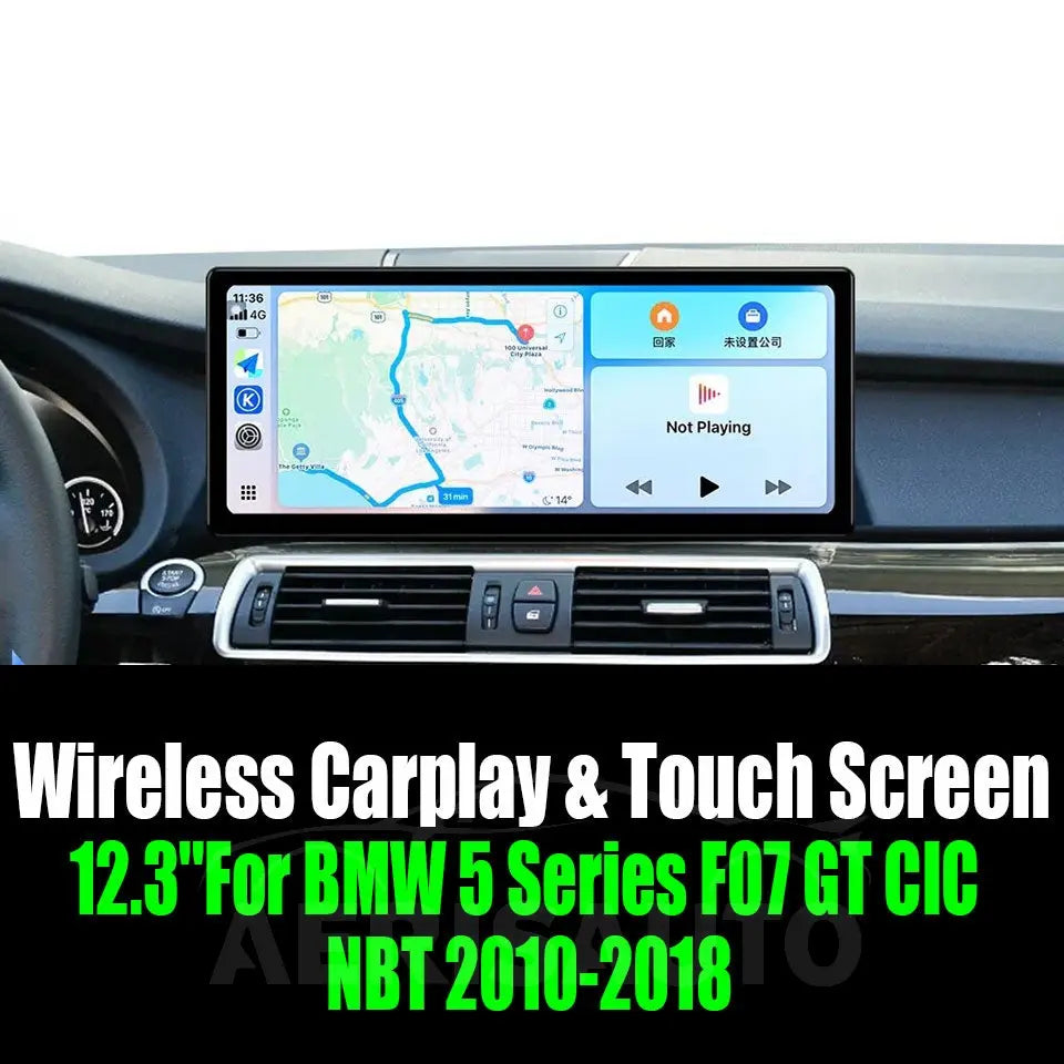 12.3''For BMW 5 Series F07 GT CIC NBT 2010-2018 AERISAUTO for Apple Android screen and Android Auto Aerisauto