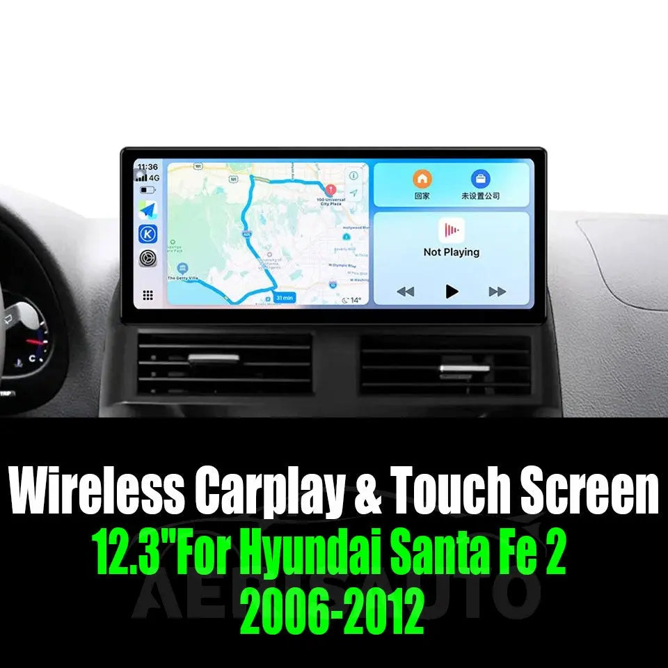12.3''For Hyundai Santa Fe 2 2006-2012 AERISAUTO for Apple Android screen and Android Auto Aerisauto