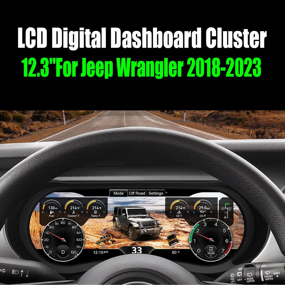 12.3"For Jeep Wrangler 2018-2023 AERISAUTO for LCD Digital Dashboard Cluster Aerisauto