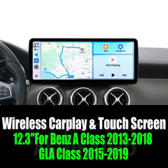 12.3''For Mercedes Benz A Class 2013-2018 GLA Class 2015-2019 AERISAUTO for Apple Android screen and Android Auto Aerisauto
