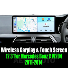 12.3''For Mercedes Benz C W204 2011-2014 AERISAUTO for Apple Android screen and Android Auto Aerisauto