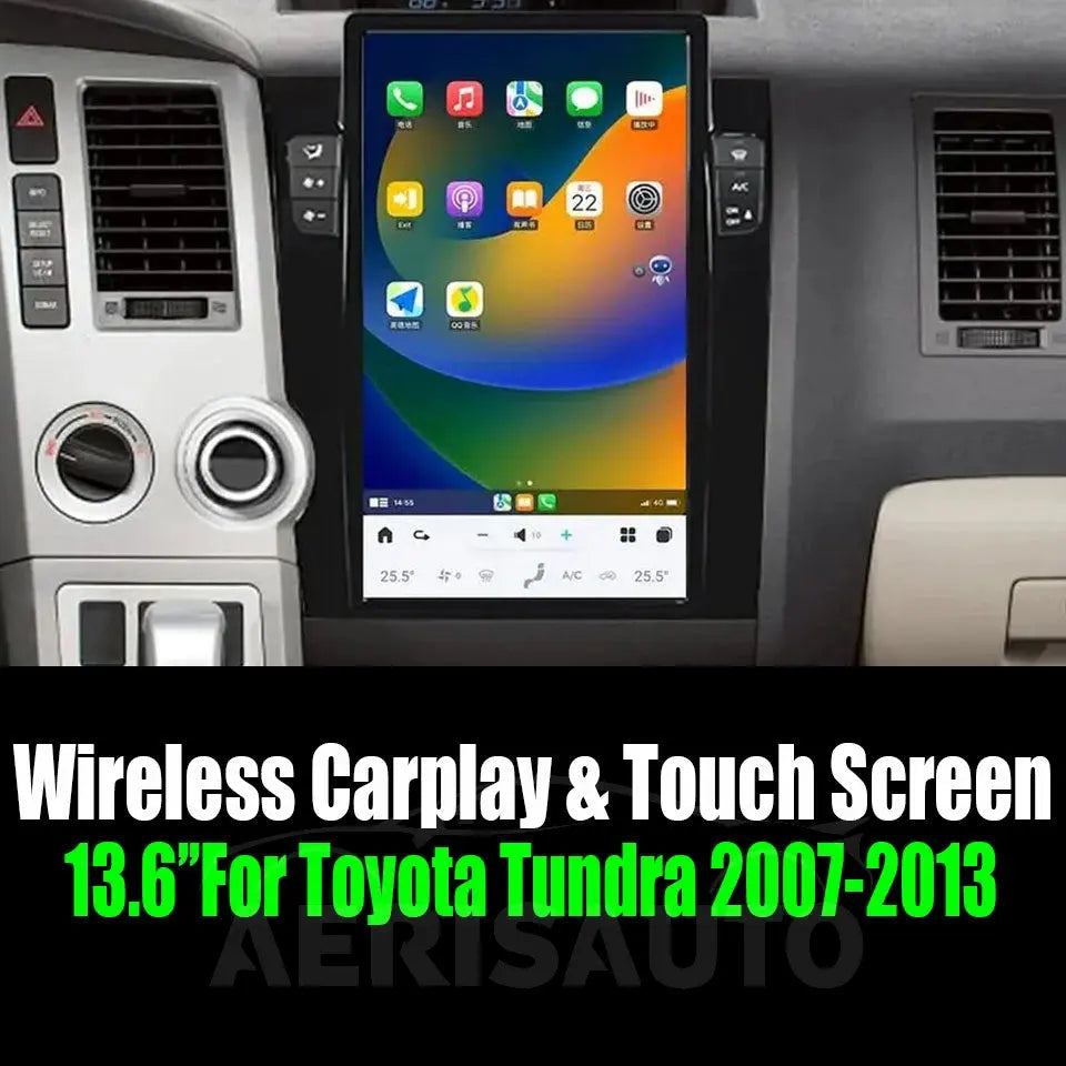 13.6" For Toyota Tundra 2007-2013 Tesla Style Car Radio AERISAUTO for Apple Android screen and Android Auto Aerisauto