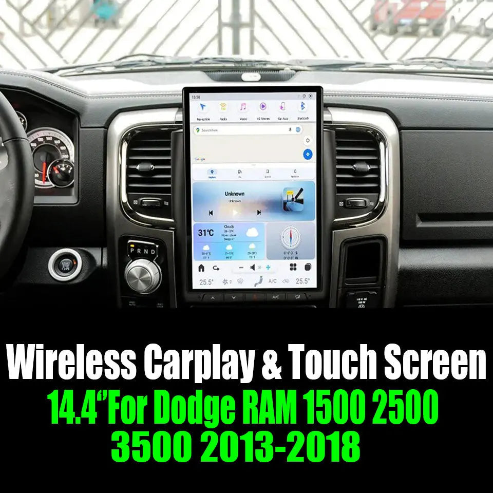 14.4"For Dodge RAM 1500 2500 3500 2013-2018 Tesla Style Car Radio AERISAUTO for Apple Android screen and Android Auto Aerisauto