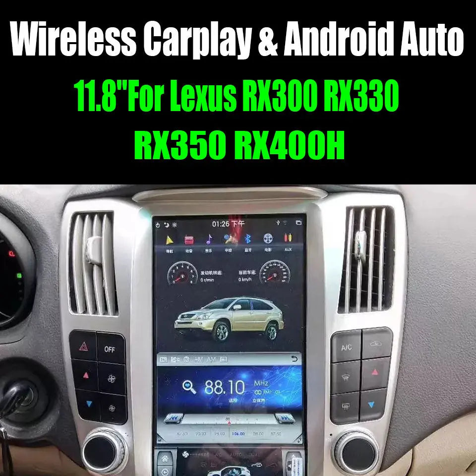 11.8''For Lexus RX300 RX330 RX350 RX400H Android 9.0 AERISAUTO for Apple Android screen and Android Auto 我的商店