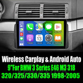 9''For BMW 3 Series E46 M3 318/320/325/330/335 1998-2005 Android 13 AERISAUTO for Apple Android screen and Android Auto Aerisauto
