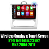 9''For Ford Focus 2 3 Mk2 Mk3 2004-2011 AERISAUTO for Apple Android screen and Android Auto Aerisauto