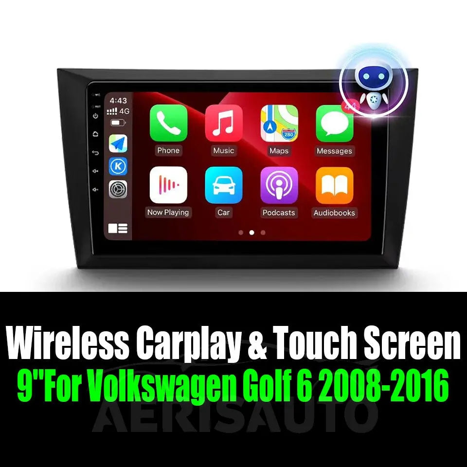 9''For Volkswagen Golf 6 2008-2016 AERISAUTO for Apple Android screen and Android Auto Aerisauto