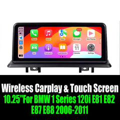 Android 14 10.25''For BMW 1 Series 120i E81 E82 E87 E88 2006-2011 AERISAUTO for Apple Android screen and Android Auto Aerisauto