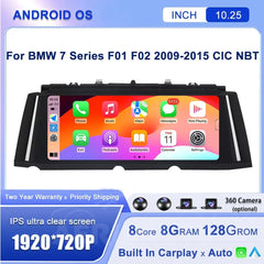 Android 14 10.25''For BMW 7 Series F01 F02 CIC NBT 2009-2015 Car Player Multimedia Original GPS Navigation CarPlay Auto Wifi Aerisauto