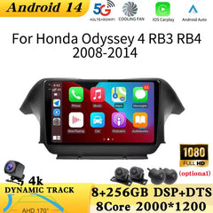 Android 14 10''For Honda Odyssey 4 RB3 RB4 2008-2014 Autoradio GPS Navigation AERISAUTO for Apple Android screen and Android Auto Aerisauto