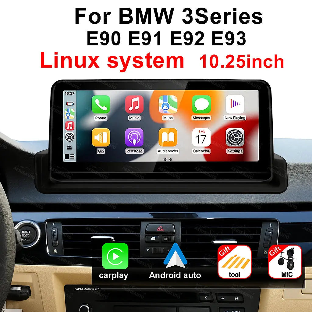 BMW 3 Series E90/E91/E92/E93 10.25-Inch Linux CarPlay Screen | Wireless CarPlay & Android Auto | HD IPS Display Aerisauto