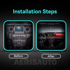 For Jeep Wrangler 2018-2024 Digital Dashboard Cluster Dual Screen Car Radio Strip Screen CarPlay Android Auto Speed Meter Screen Aerisauto
