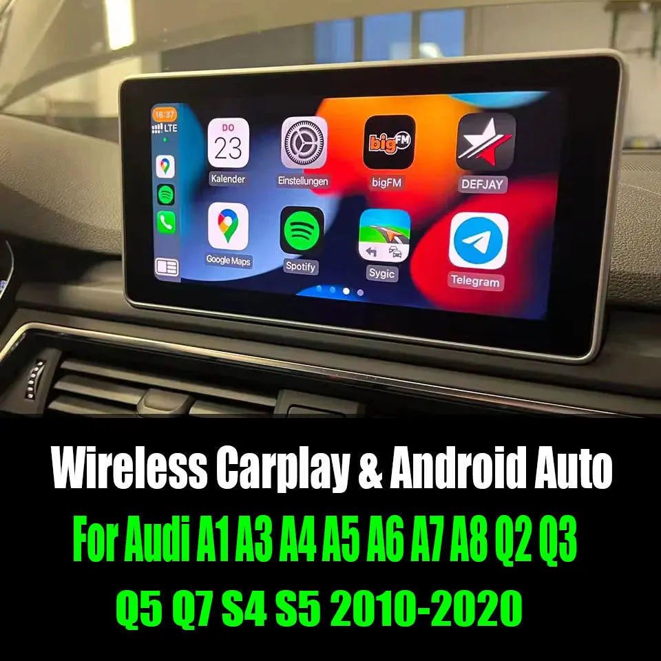 For Audi A1 A3 A4 A5 A6 A7 A8 Q2 Q3 Q5 Q7 S4 S5 2010-2020 AERISAUTO for Apple CarPlay Module and Android Auto 我的商店