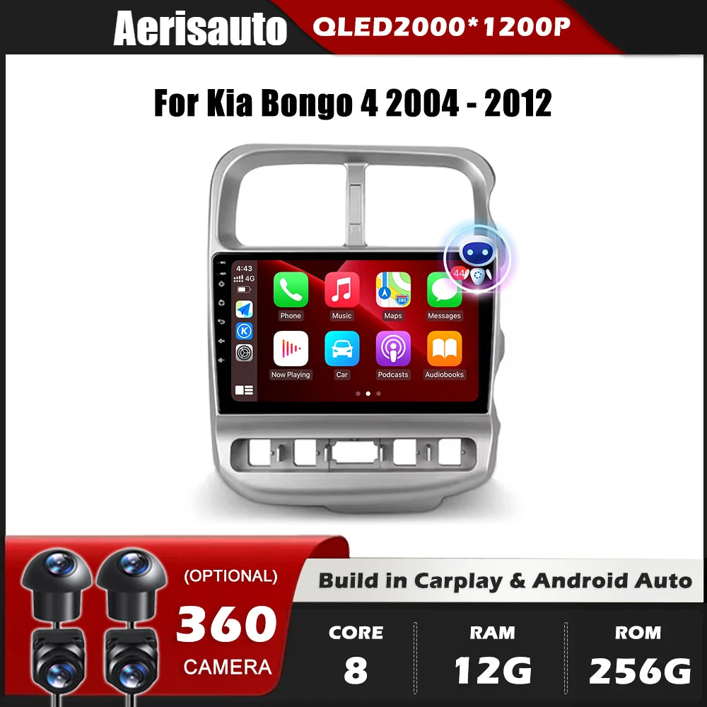9''For Kia Bongo 4 2004-2012 AERISAUTO for Apple Android screen and  Android Auto