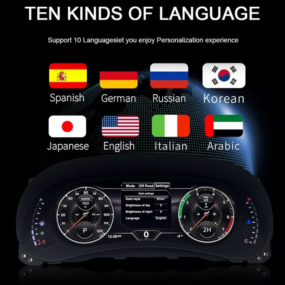 12.3"For Jeep Wrangler 2010-2018 AERISAUTO for LCD Digital Dashboard Cluster
