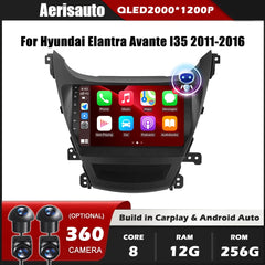 9''For Hyundai Elantra Avante I35 2011-2016 AERISAUTO for Apple Android screen and  Android Auto