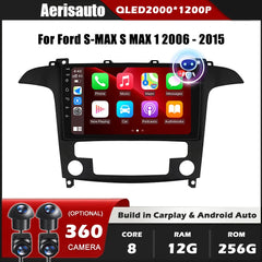 9''For  Ford S-MAX S MAX 1 2006-2015 AERISAUTO for Apple Android screen and  Android Auto