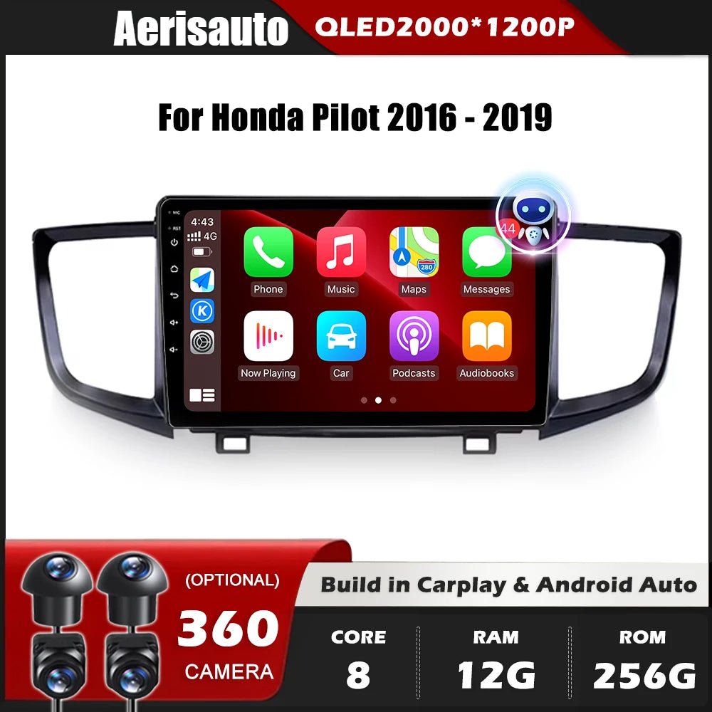 9''For Honda Pilot 2016-2019 AERISAUTO for Apple Android screen and  Android Auto