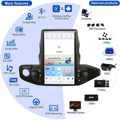 13.6"For Jeep Wrangler JL 2018-2021 Tesla Style Car Radio AERISAUTO for Apple Android screen and Android Auto