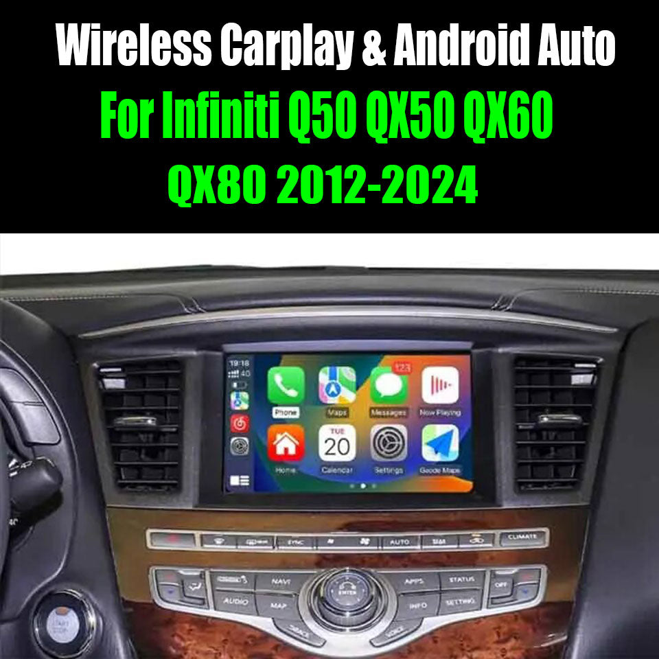 For Infiniti Q50 QX50 QX60 QX80 2012-2024 AERISAUTO for Apple CarPlay Module and  Android Auto