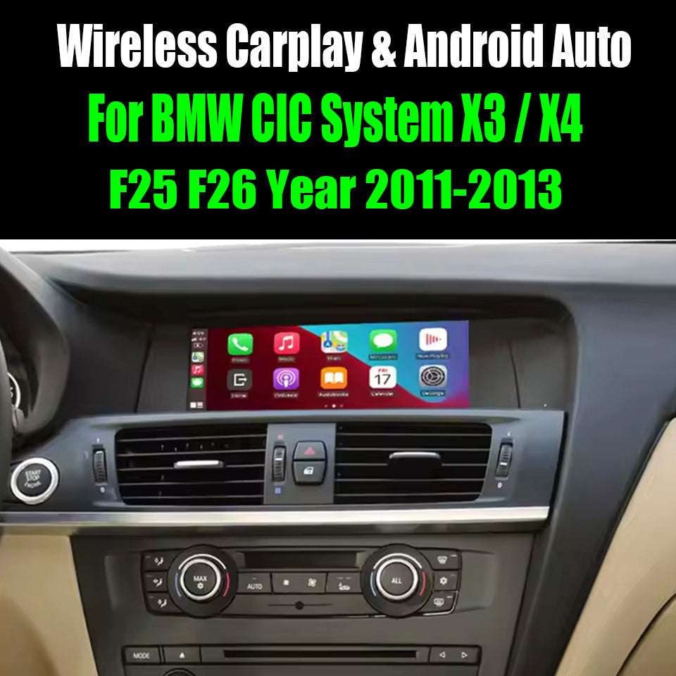 For BMW CIC System X3 / X4 F25 F26 Year 2011-2013 AERISAUTO for Apple CarPlay Module and  Android Auto