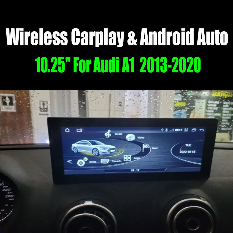 10.25" For Audi A1 2013-2020 AERISAUTO Wireless Apple Carplay Android screen and  Android Auto Aerisauto