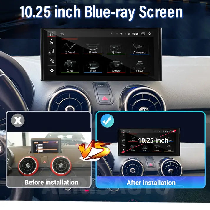 10.25" For Audi A1 2013-2020 AERISAUTO Wireless Apple Carplay Android screen and  Android Auto Aerisauto