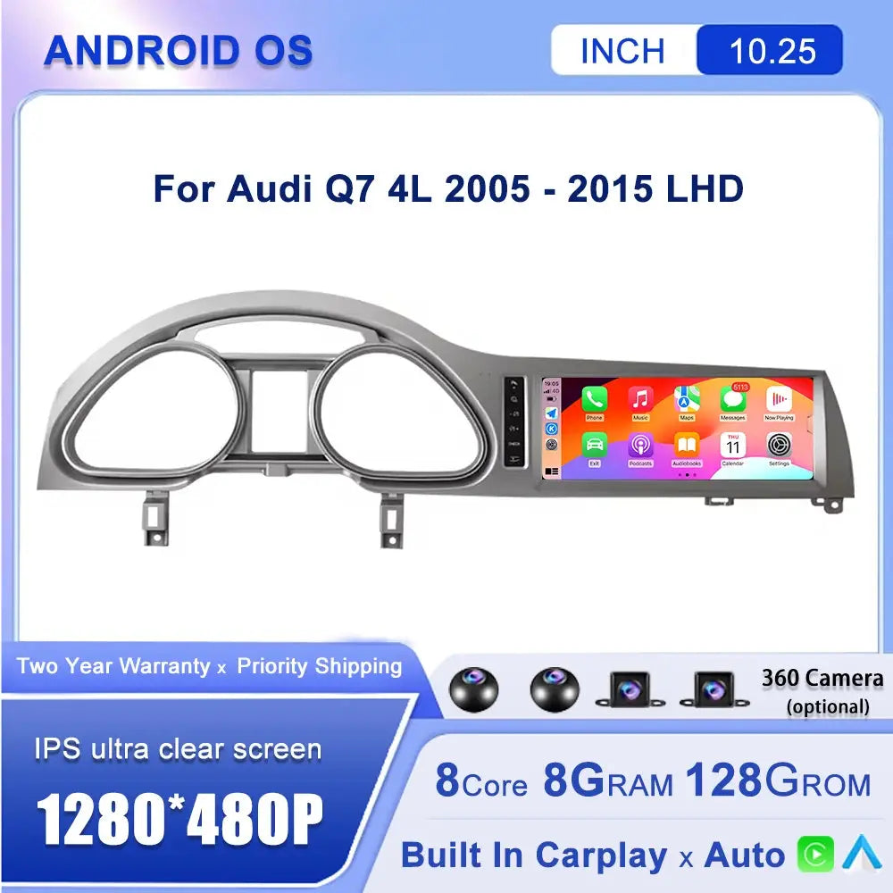 10.25''For Audi Q7 4L 2005-2015 AERISAUTO for Apple Android screen and  Android Auto Aerisauto