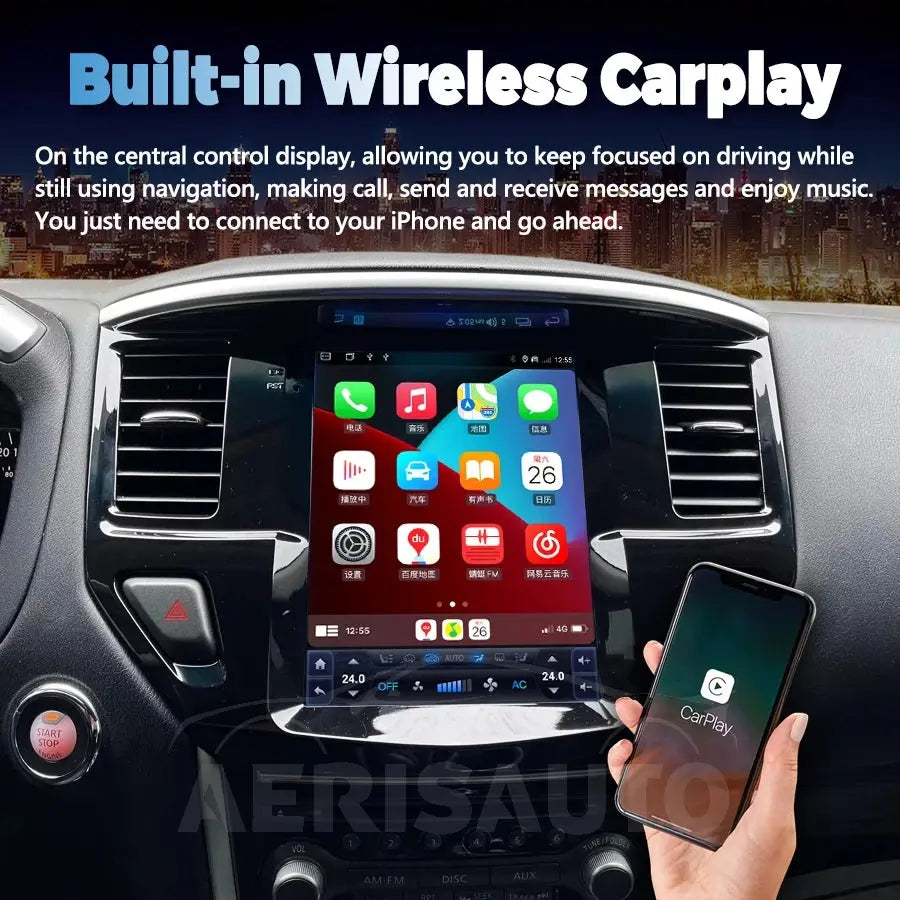 10.4''For Nissan Pathfinder R52 SL SV 2012-2020 Android 13 Nissan Pathfinder Nissan Pathfinder AERISAUTO for Apple Android screen and  Android Auto Aerisauto