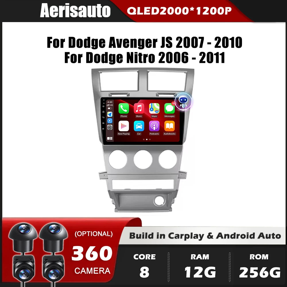 9''For Dodge Avenger JS Nitro 2006-2011 AERISAUTO for Apple Android screen and  Android Auto