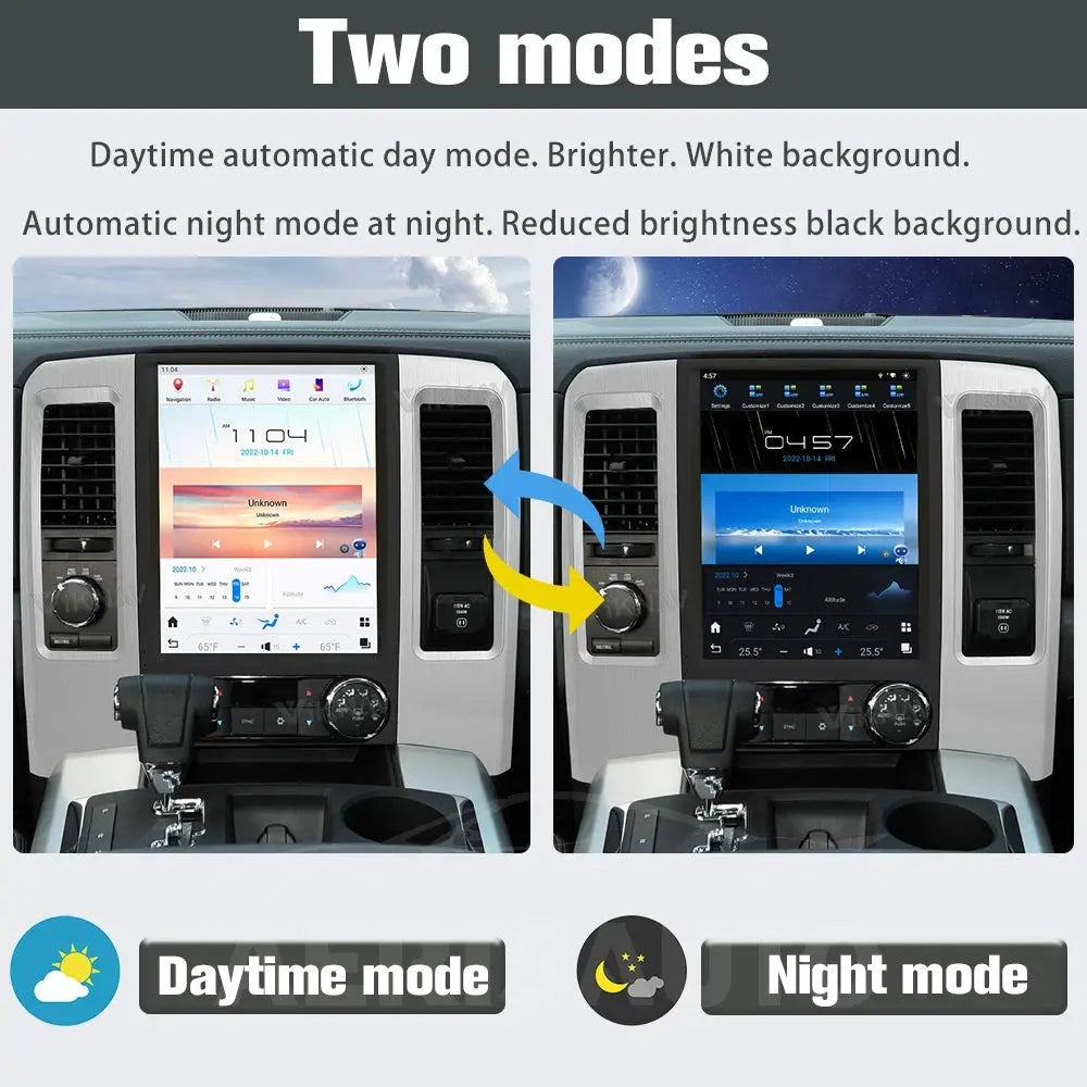 12.1"For Dodge RAM 1500 2500 3500 2008-2012 Tesla Style Car Radio AERISAUTO for Apple Android screen and Android Auto Aerisauto