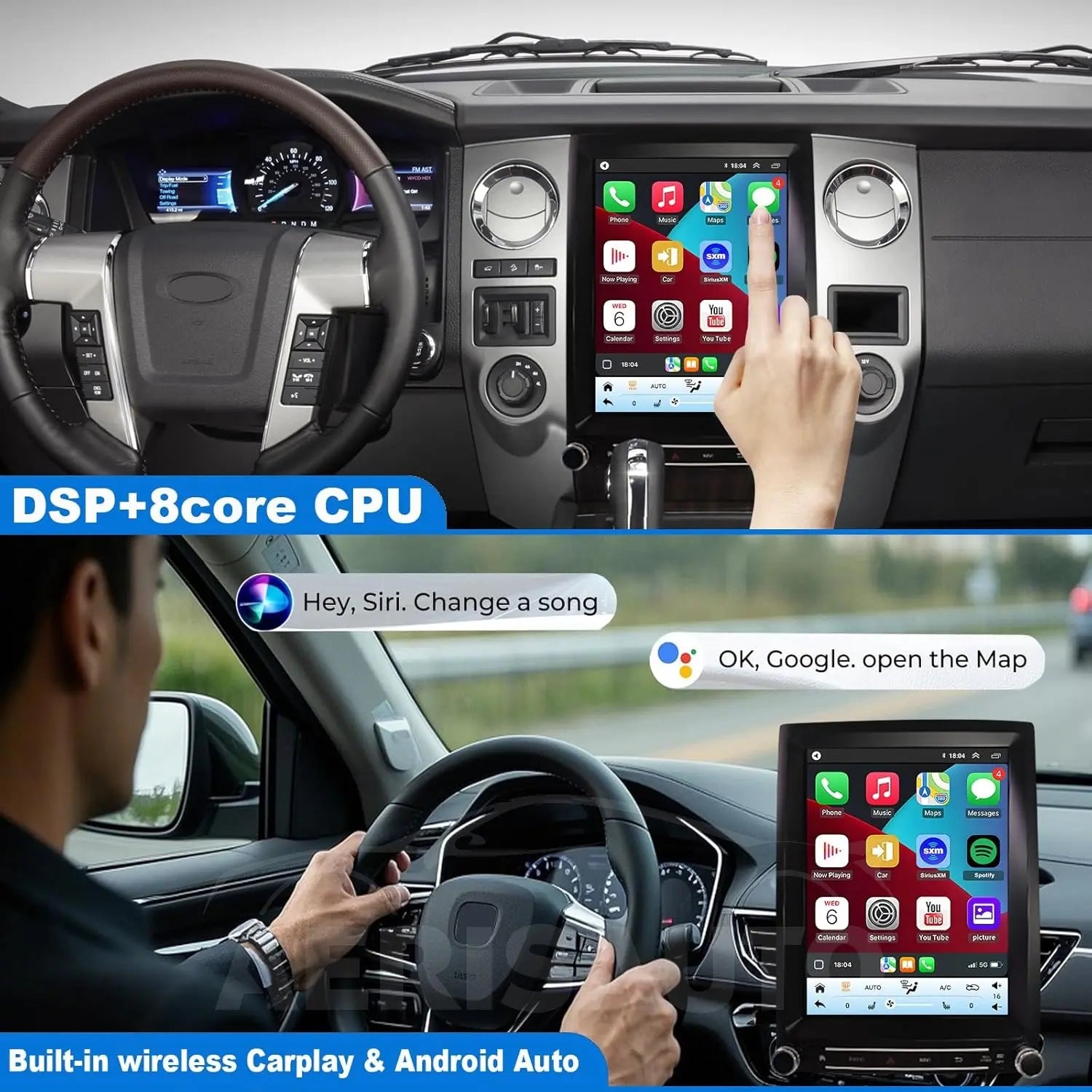 12.1''For Ford Expedition 2015-2017 Android 13 AERISAUTO for Apple Android screen and  Android Auto Aerisauto