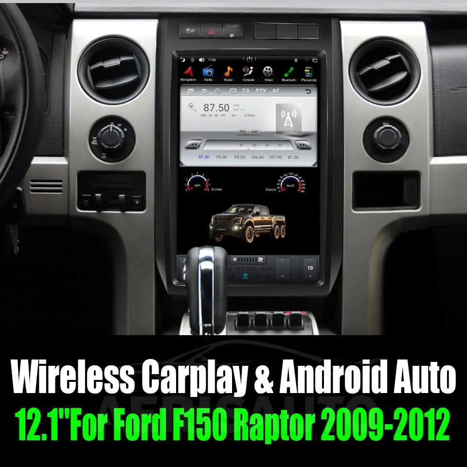 12.1''For Ford F150 Raptor 2009-2012 Tesla Style Car Radio  AERISAUTO for Apple Android screen and  Android Auto Aerisauto