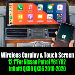 12.1''For Nissan Patrol Y61 Y62 Infiniti QX80 QX56 2010-2020 AERISAUTO for Apple Android screen and  Android Auto Aerisauto