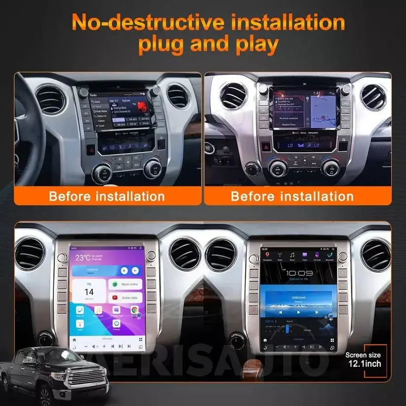 12.1"For Toyota Tundra 2014-2021 Tesla Style Car Radio AERISAUTO for Apple Android screen and Android Auto Aerisauto