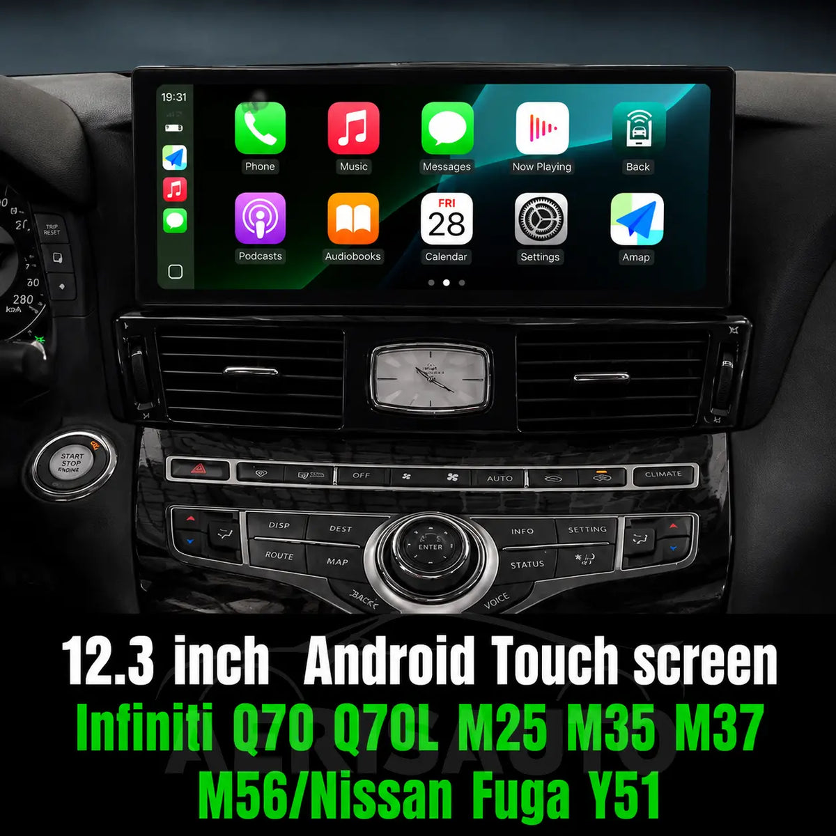 12.3 "Android 13 Infiniti Q70 M25 M35 M37 M56 Nissan Fuga Y51 2009-2019 Navigation Screen Car Radio Multimedia Player Aerisauto