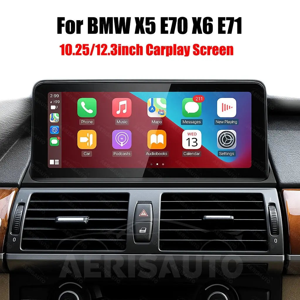 12.3Touch Screen Display For BMW X5 E70 X6 E71 CCC CIC 2007-2013Wireless Carplay Android Auto Car Multimedia Video Player Stereo Aerisauto