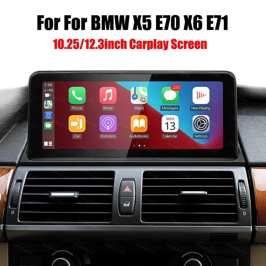 12.3Touch Screen Display For BMW X5 E70 X6 E71 CCC CIC 2007-2013Wireless Carplay Android Auto Car Multimedia Video Player Stereo Aerisauto