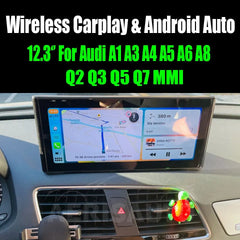 12.3" For Audi A1 A3 A4 A5 A6 A8 Q2 Q3 Q5 Q7 MMI AERISAUTO for Apple Android screen and  Android Auto Aerisauto