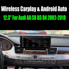 12.3" For Audi A8 S8 D3 D4 2002-2018 AERISAUTO for Apple Android screen and  Android Auto Aerisauto