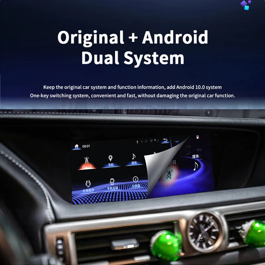 12.3''For Lexus GS Series 2012-2020 Android 14.0 AERISAUTO for Apple Android screen and  Android Auto