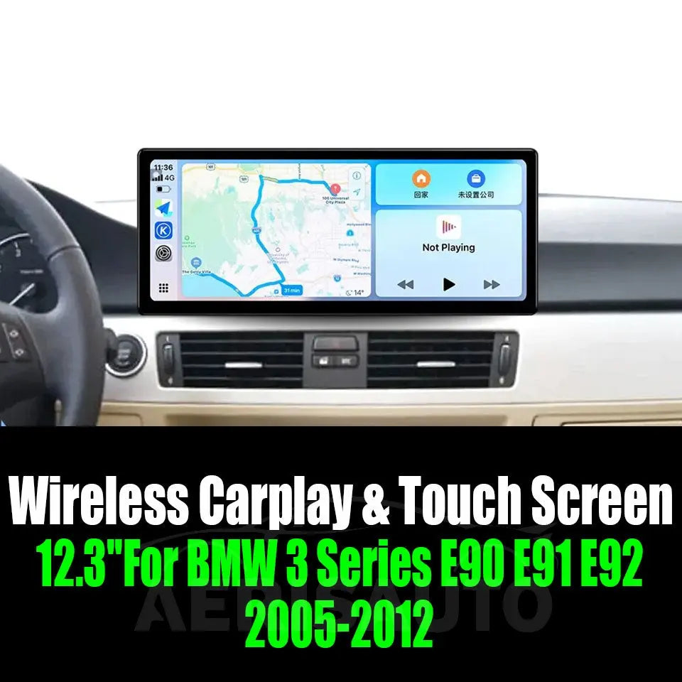 12.3''For BMW 3 Series E90 E91 E92 2005-2012 AERISAUTO for Apple Android screen and  Android Auto Aerisauto