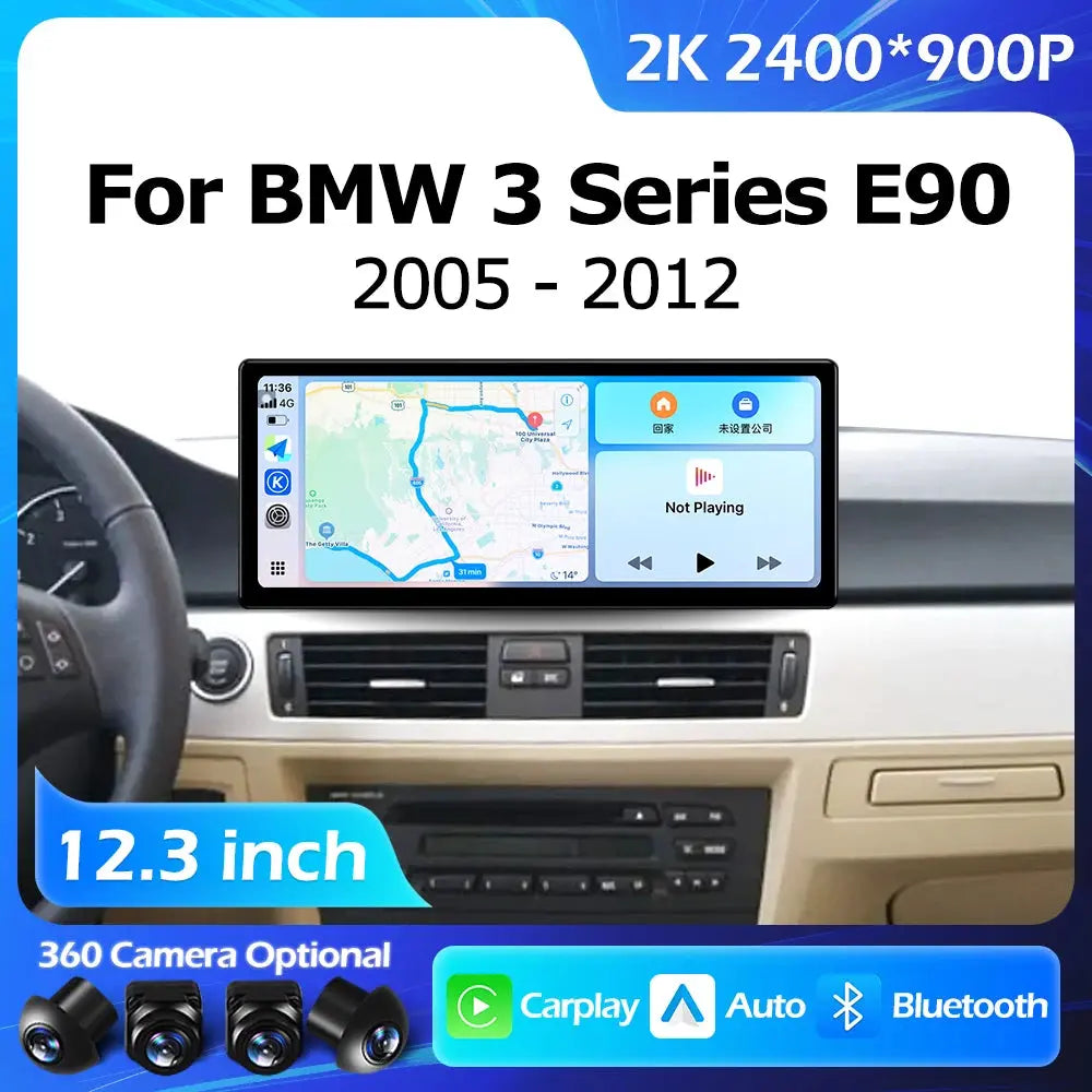 12.3''For BMW 3 Series E90 E91 E92 2005-2012 AERISAUTO for Apple Android screen and  Android Auto Aerisauto