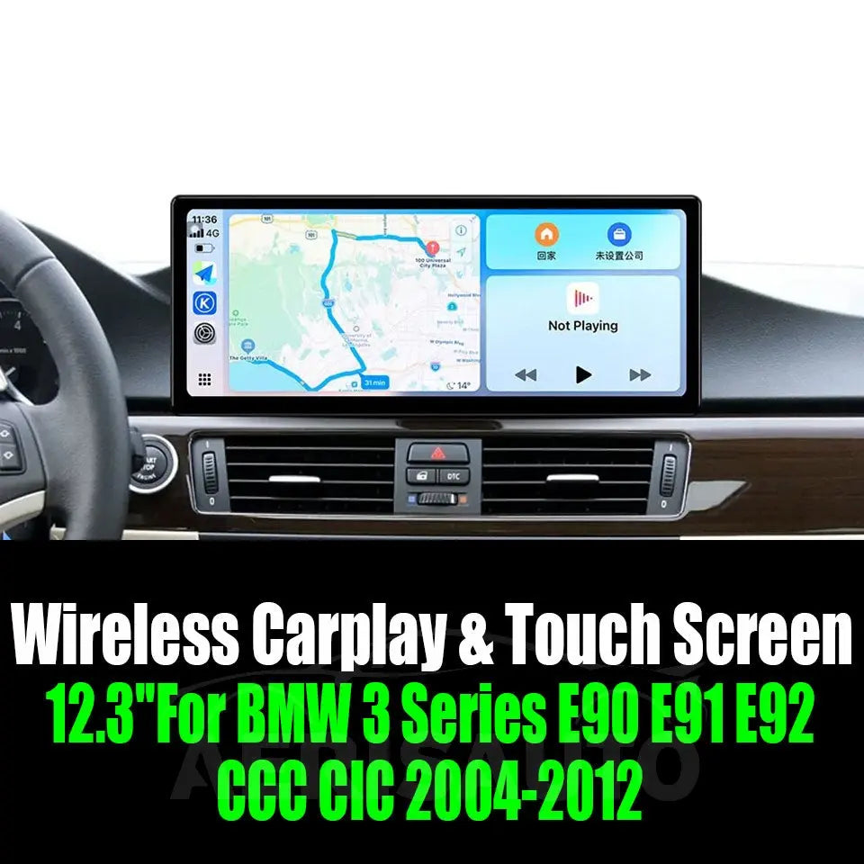 12.3''For BMW 3 Series E90 E91 E92 CCC CIC 2004-2012 AERISAUTO for Apple Android screen and  Android Auto Aerisauto