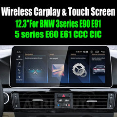12.3''For BMW 3series E90 E91 5 series E60 E61 CCC CIC Android 13 AERISAUTO for Apple Android screen and  Android Auto Aerisauto