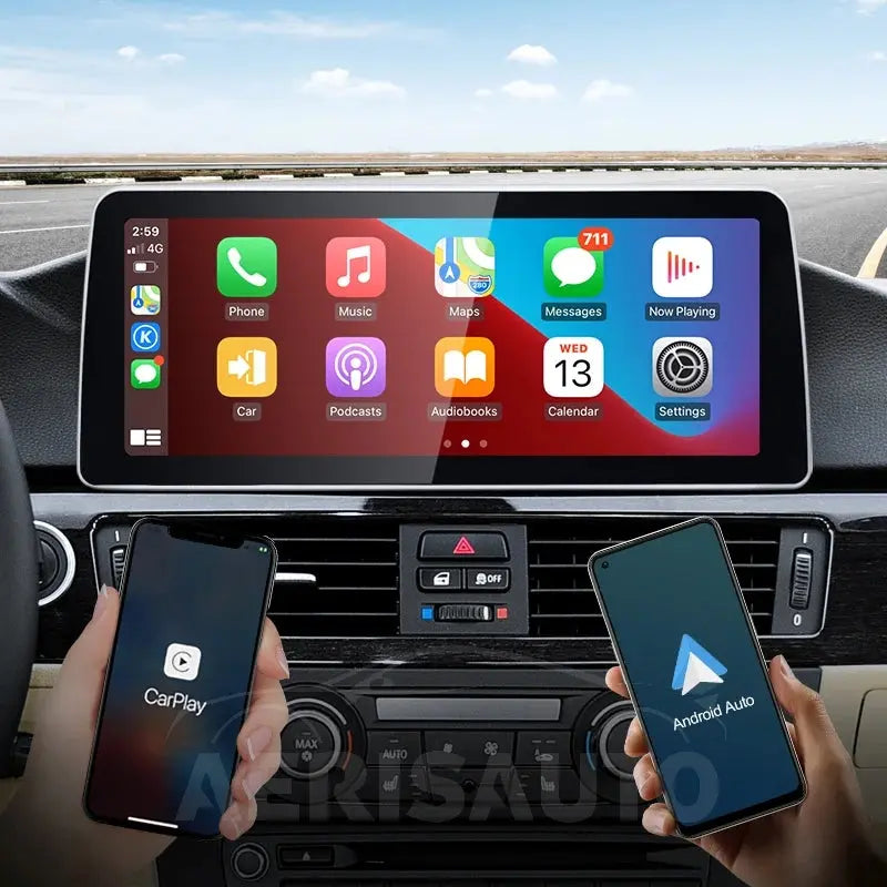 12.3''For BMW 3series E90 E91 5 series E60 E61 CCC CIC Android 13 AERISAUTO for Apple Android screen and  Android Auto Aerisauto