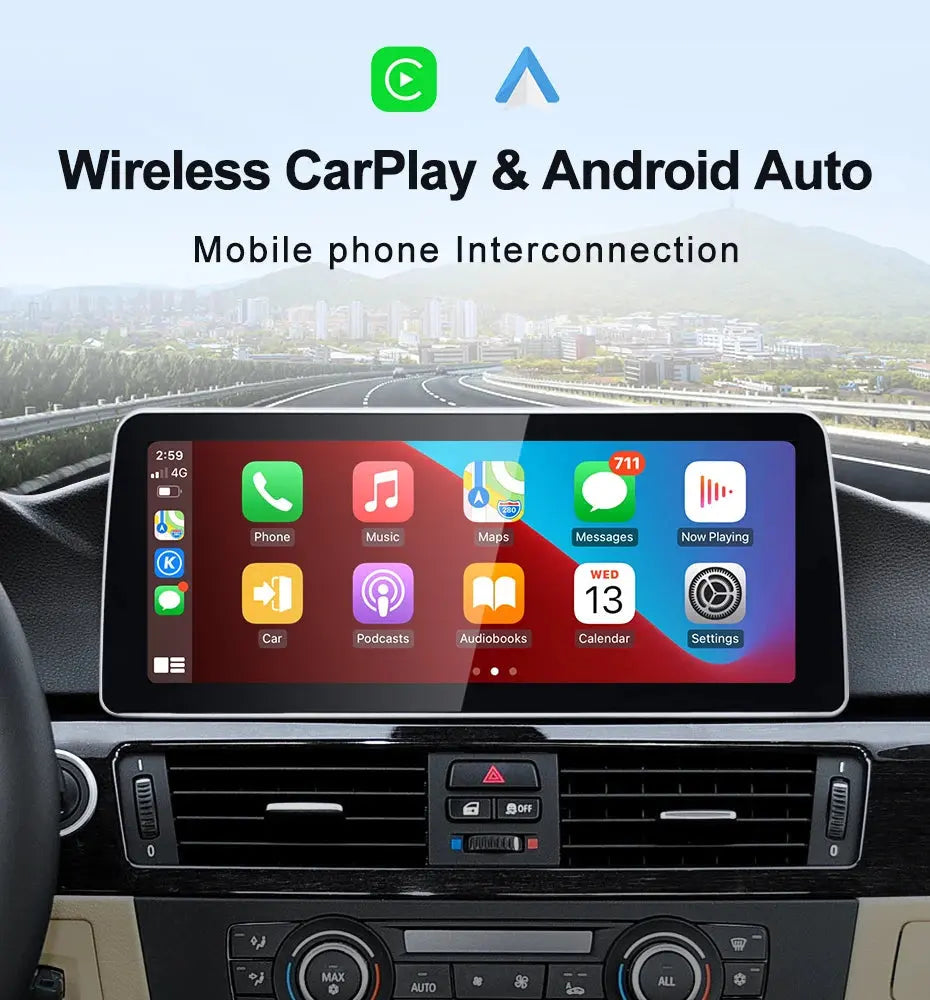12.3''For BMW 3series E90 E91 5 series E60 E61 CCC CIC Android 13 AERISAUTO for Apple Android screen and  Android Auto Aerisauto
